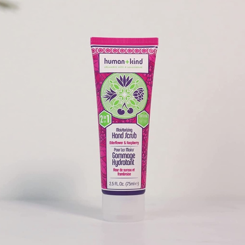 Human + Kind moisturizing hand scrub (elderflower and raspberry) vegan & natural